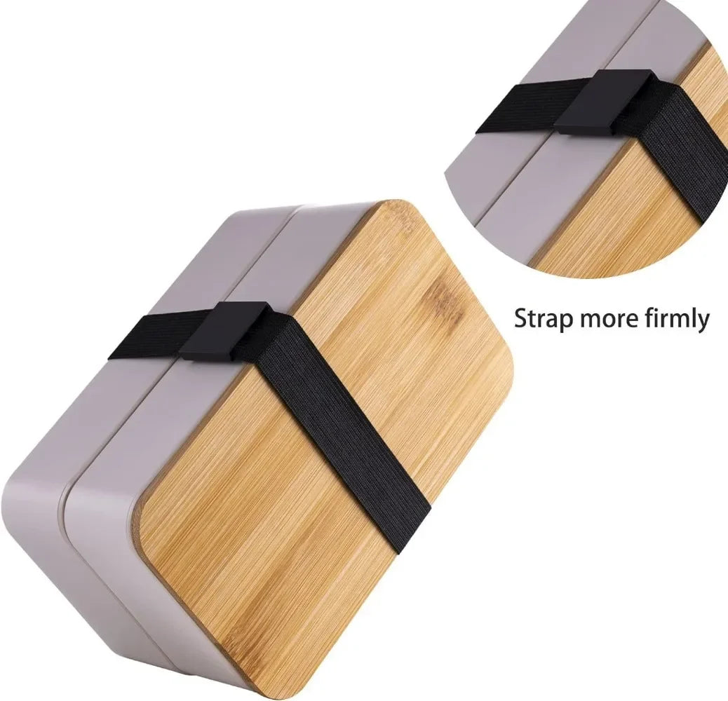 2-Tier Bento Lunch Box with Cutlery — Microwave & Dishwasher Safe