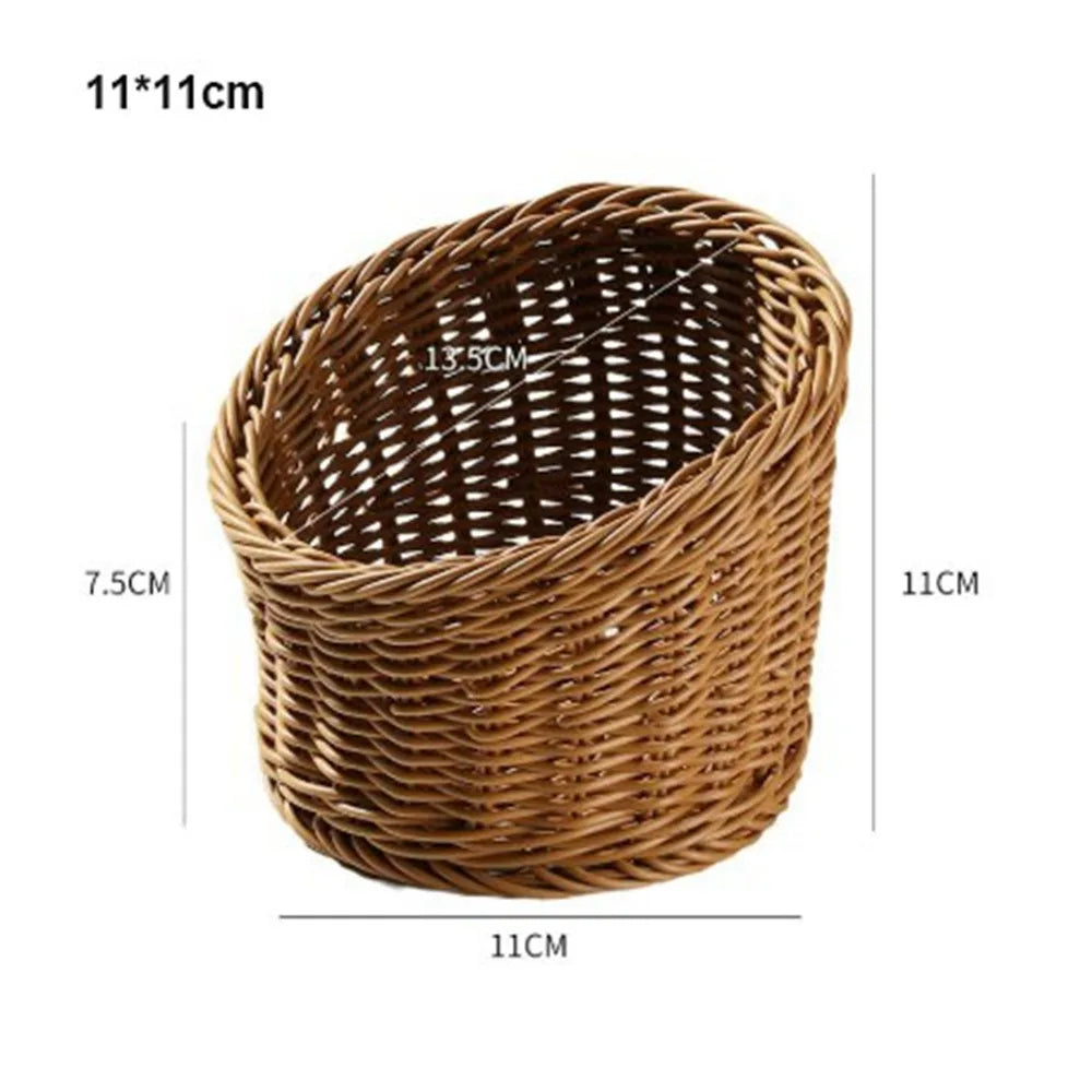 New Paper Rope Storage Basket with Handle Organizing Wicker Baskets Decorative Handmade Countertop Storage Bins High Quality