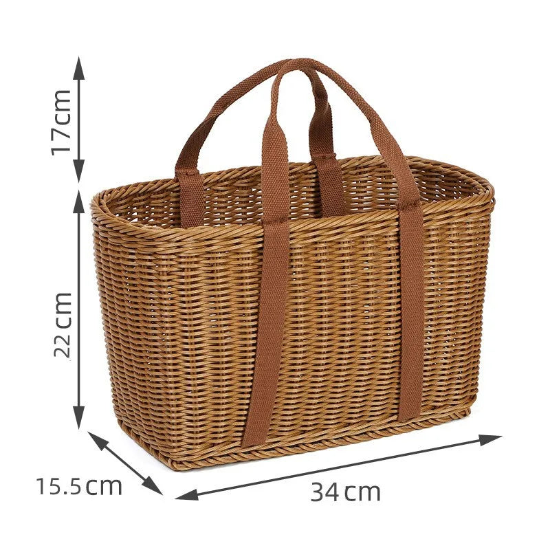 Large Handwoven Storage Basket for Shopping, Outdoor Use with Lid As Gift, Shelf Baskets Storage Baskets