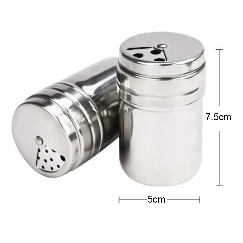 Kitchen Gadgets - Herb, Spice, Sugar, Salt, Pepper, Coffee Shaker Condiment Container Storage Bottles - Stainless Steel