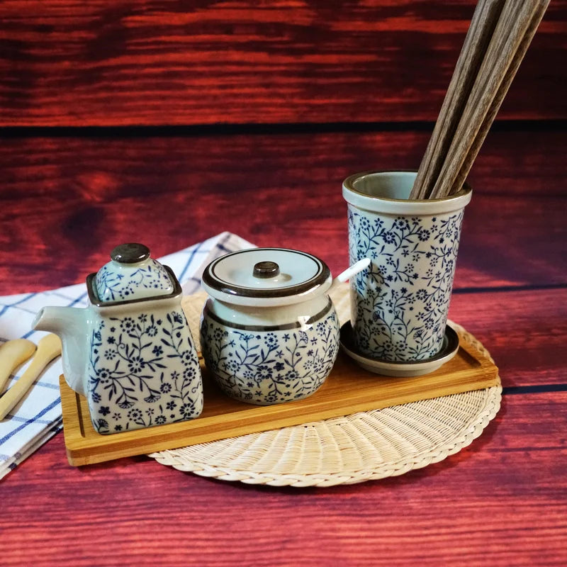 Kitchen Condiment Storage Set, Household Chopstick Holder, Unique Oil Dispenser, Modern Dining Table Organization