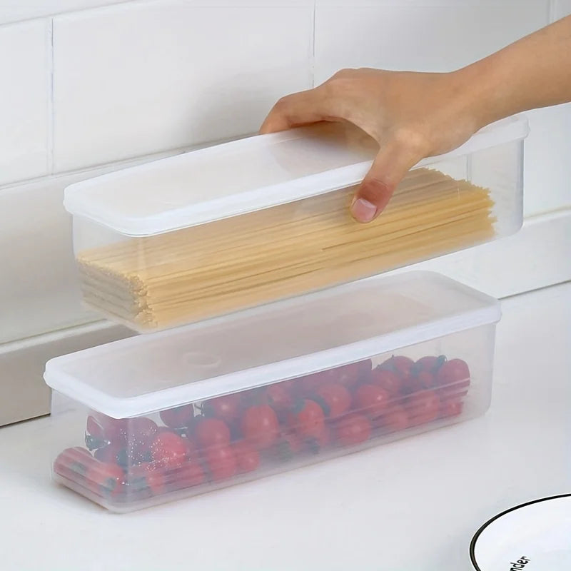 4-Piece Long Rectangular Food Storage Containers for Refrigerator Organization