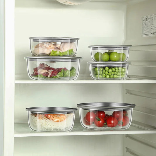 Glass Fresh-Keeping Food Storage Container for Refrigerator