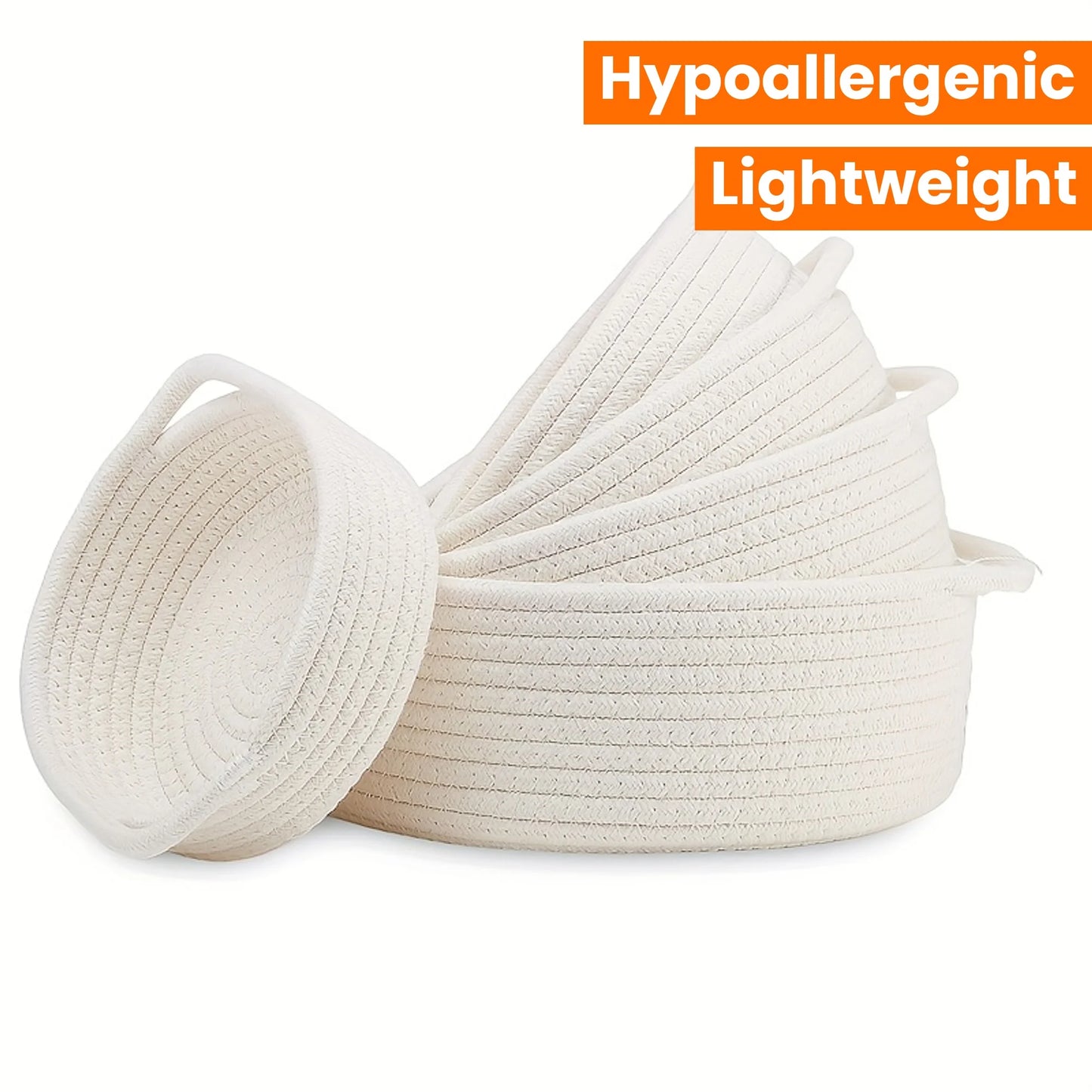 5pcs set of circular small baskets,hand woven baskets,toy storage baskets, fruits,remote controls,bathroom,table, key baskets