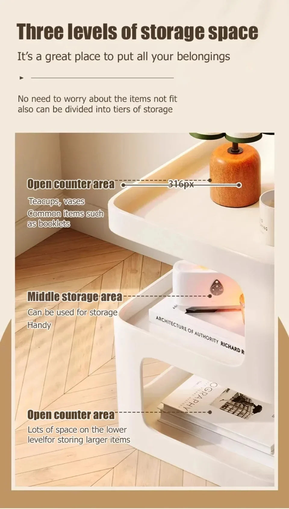 Multi Functional Home Storage Rack Simple and Modern Bedside Table Creative Fashion Detachable Double-layer Storage Platform