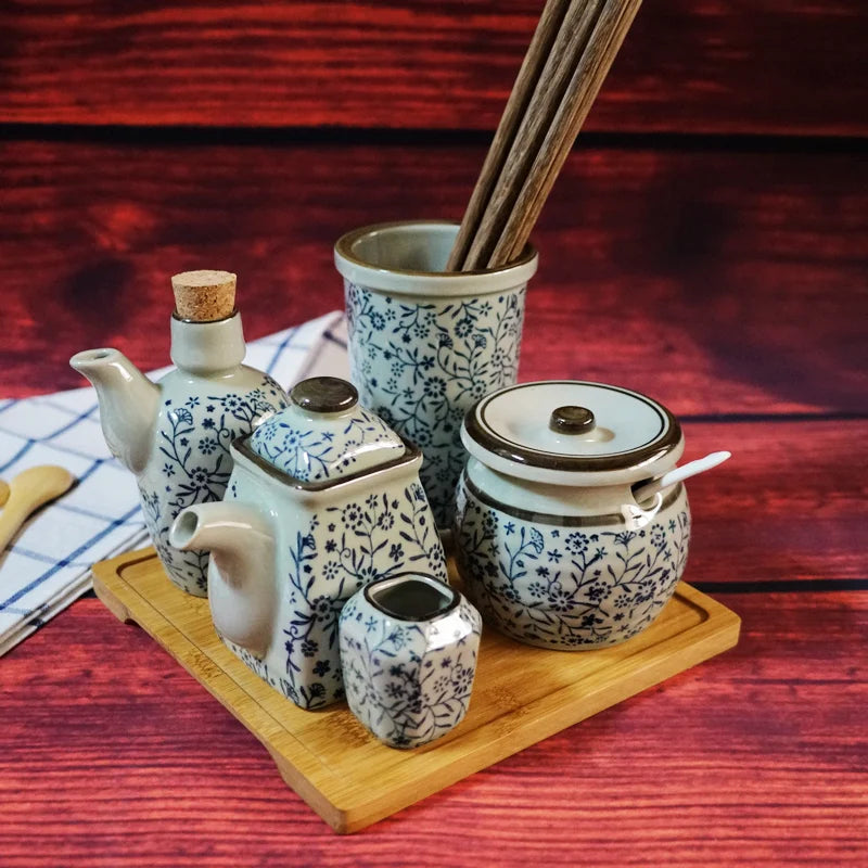 Kitchen Condiment Storage Set, Household Chopstick Holder, Unique Oil Dispenser, Modern Dining Table Organization