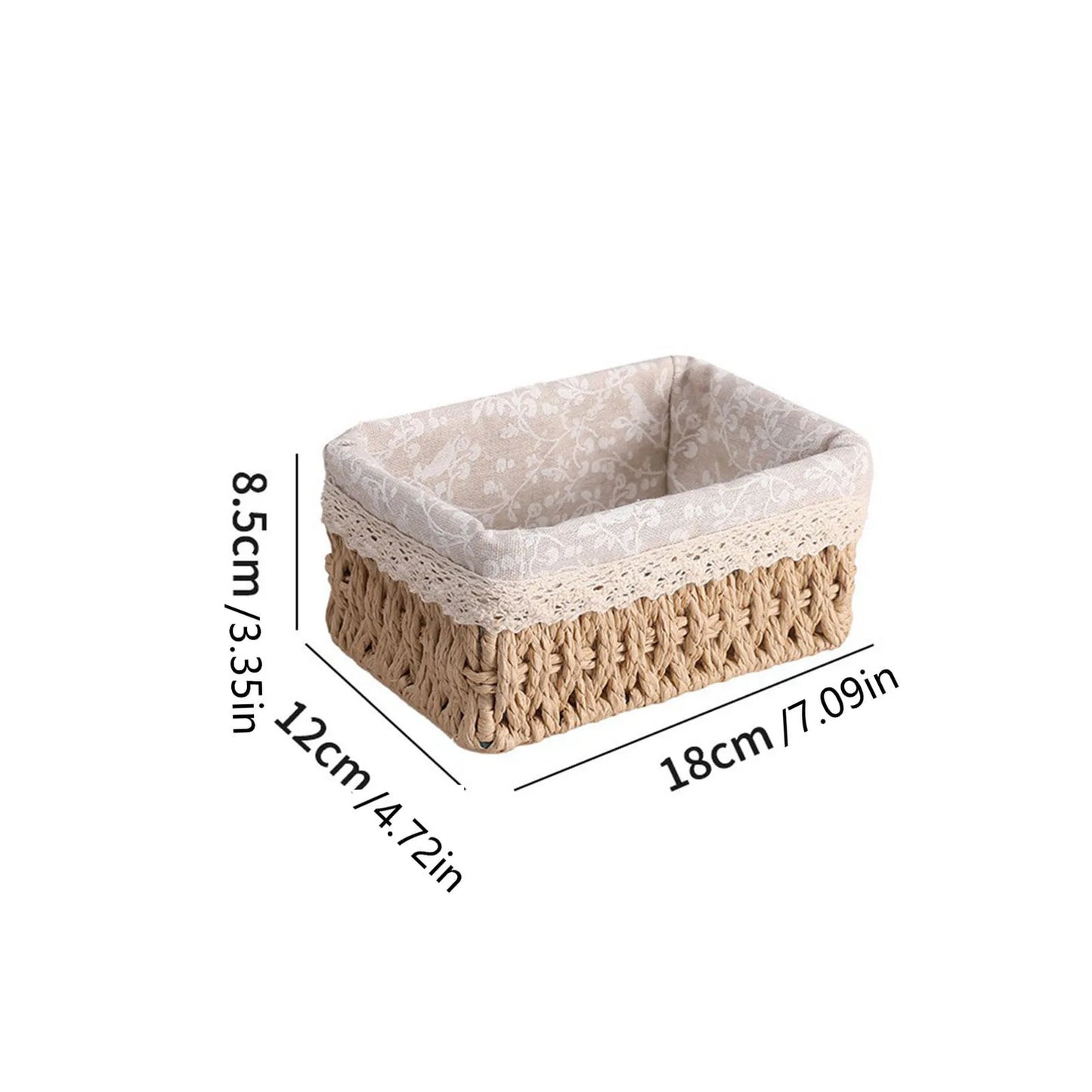 Bohemian Woven Rattan Storage Basket - Multi-Purpose Desktop Organizer for Cosmetics, Snacks & Natural Fiber Décor