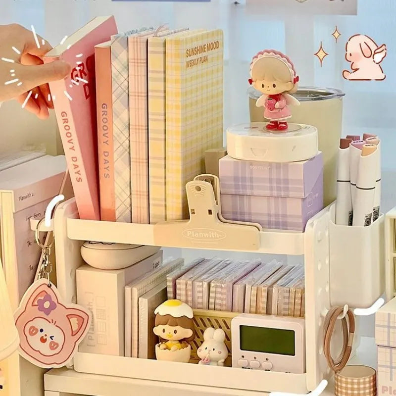 3-Tier Desktop Organizer Shelf with Pegboard – Modular Desk Storage Rack with Hooks & Compartments