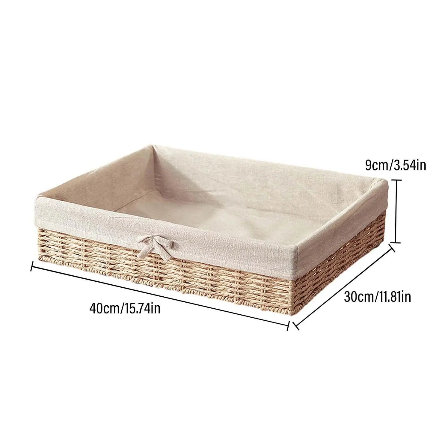 Woven Baskets Handwoven Picnic Basket Display Storage Paper Rope Storage Basket for Cosmetics Lunch Appetizer Snacks Dinner