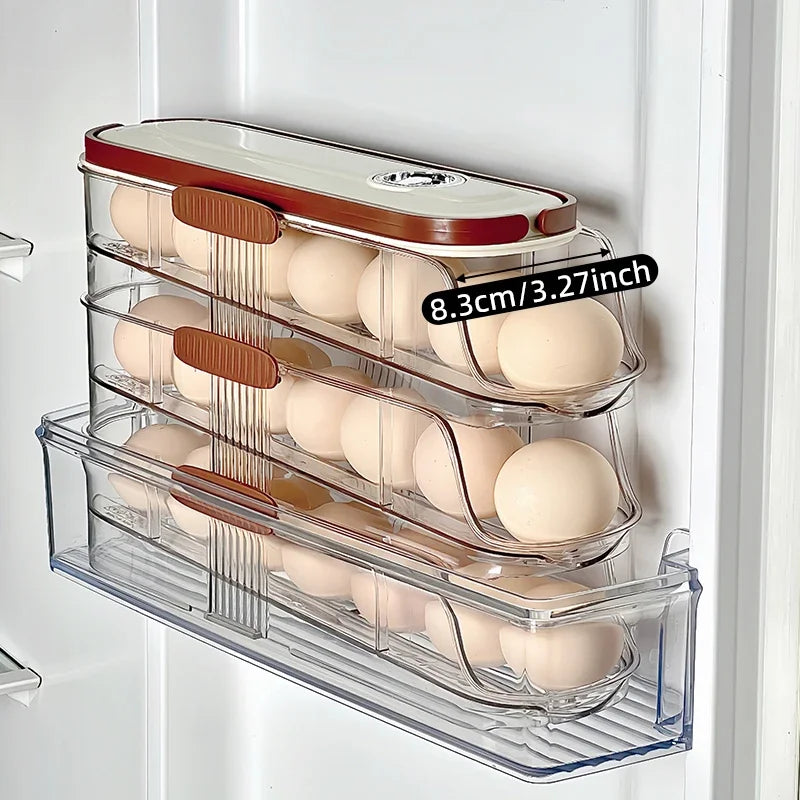 Automatic Rolling Refrigerator Egg Storage Rack