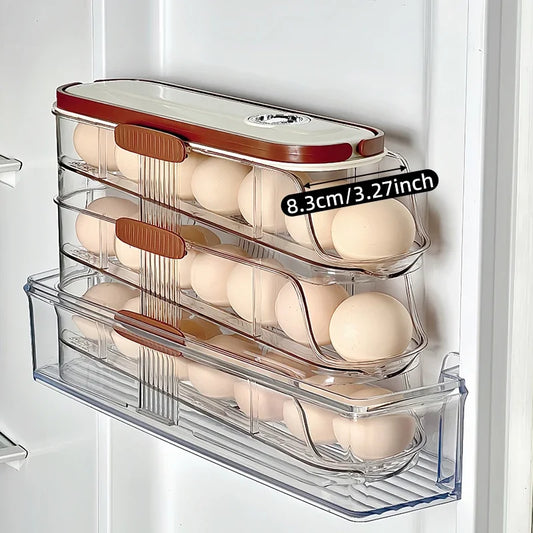 Automatic Rolling Refrigerator Egg Storage Rack