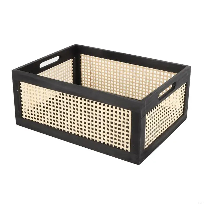 Sturdy Wood and Bamboos Storage Basket Suitable for Cabinets Enhances Home Decoration and Organization Daily Casual Use KXRE