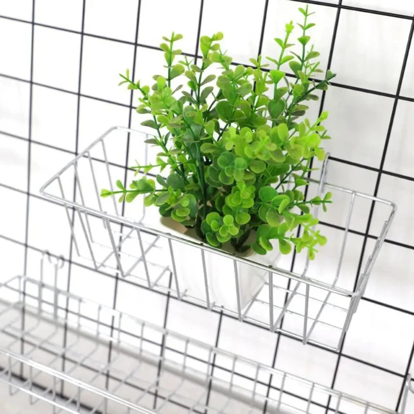 Multifunctional Kitchen Bathroom Panel Basket DIY Hanging Grid Rack Art Storage Baskets Display Racks Home Wall Decoration