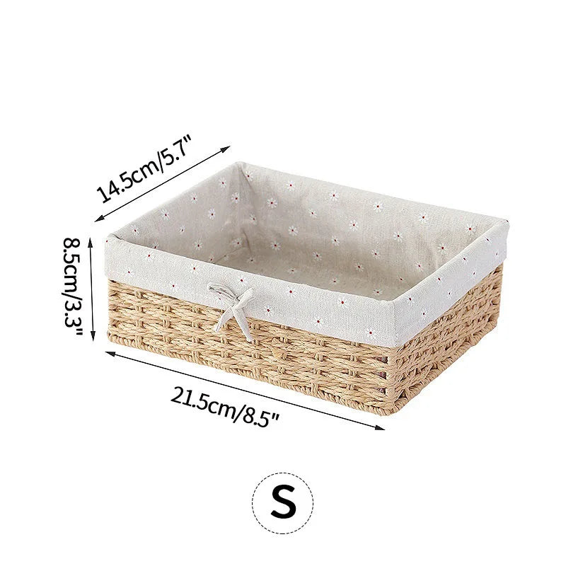 Desk Top Storage Baskets Handmade Storage Box Key Toy Sundries Organizer Laundry Hamper Baskets Clothes Book Snack Storage Box