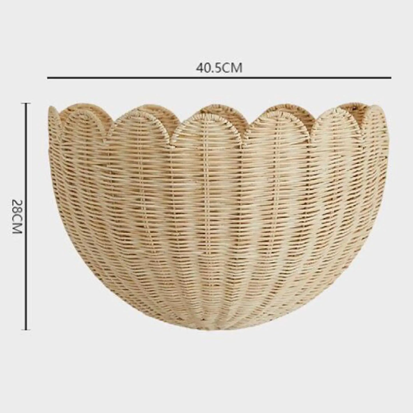 Woven Wall Hanging Basket Kitchen Imitation Rattan Decorative Magazines Storage for Planter Bathroom Towels Balcony Restaurant