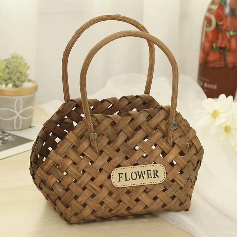 Girl Basket Wicker Baskets Basket Wicker Or Bamboo Baskets Cachepot For Flowers Bamboo Basket Decorative Flower Baskets
