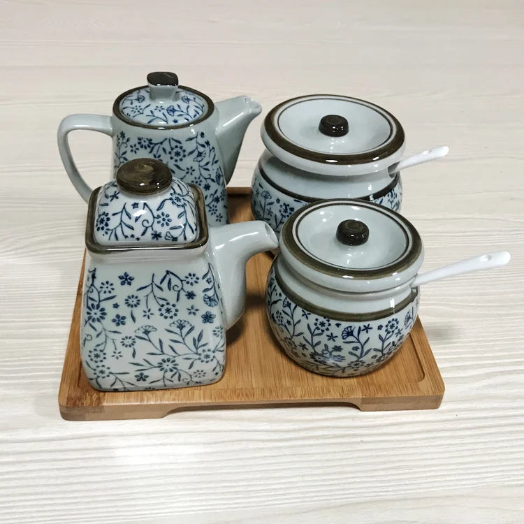 Kitchen Condiment Storage Set, Household Chopstick Holder, Unique Oil Dispenser, Modern Dining Table Organization