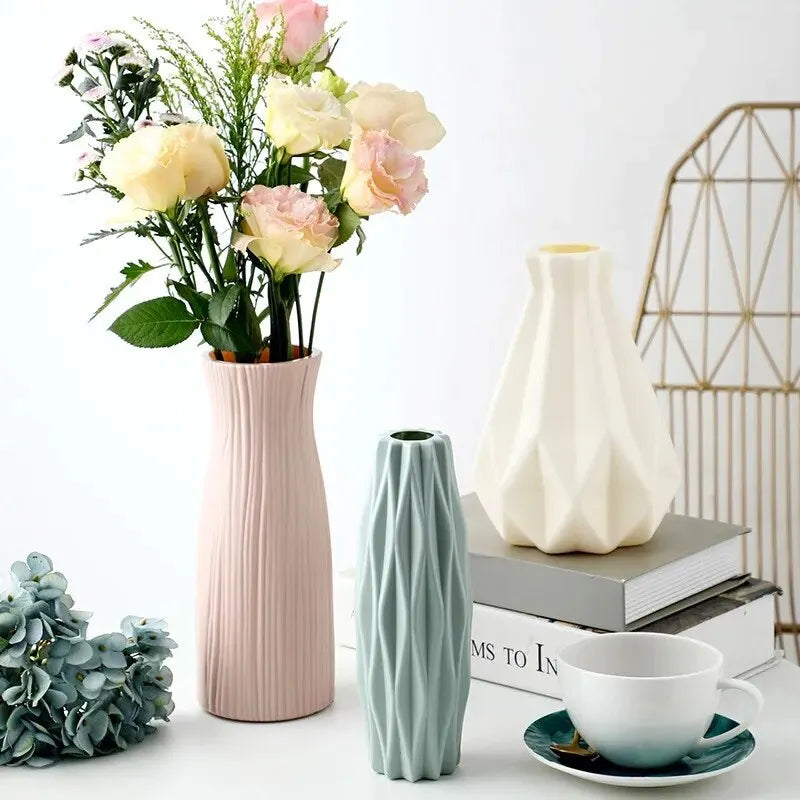 Modern Nordic Basket Vase — Minimalist Decorative Flower Holder