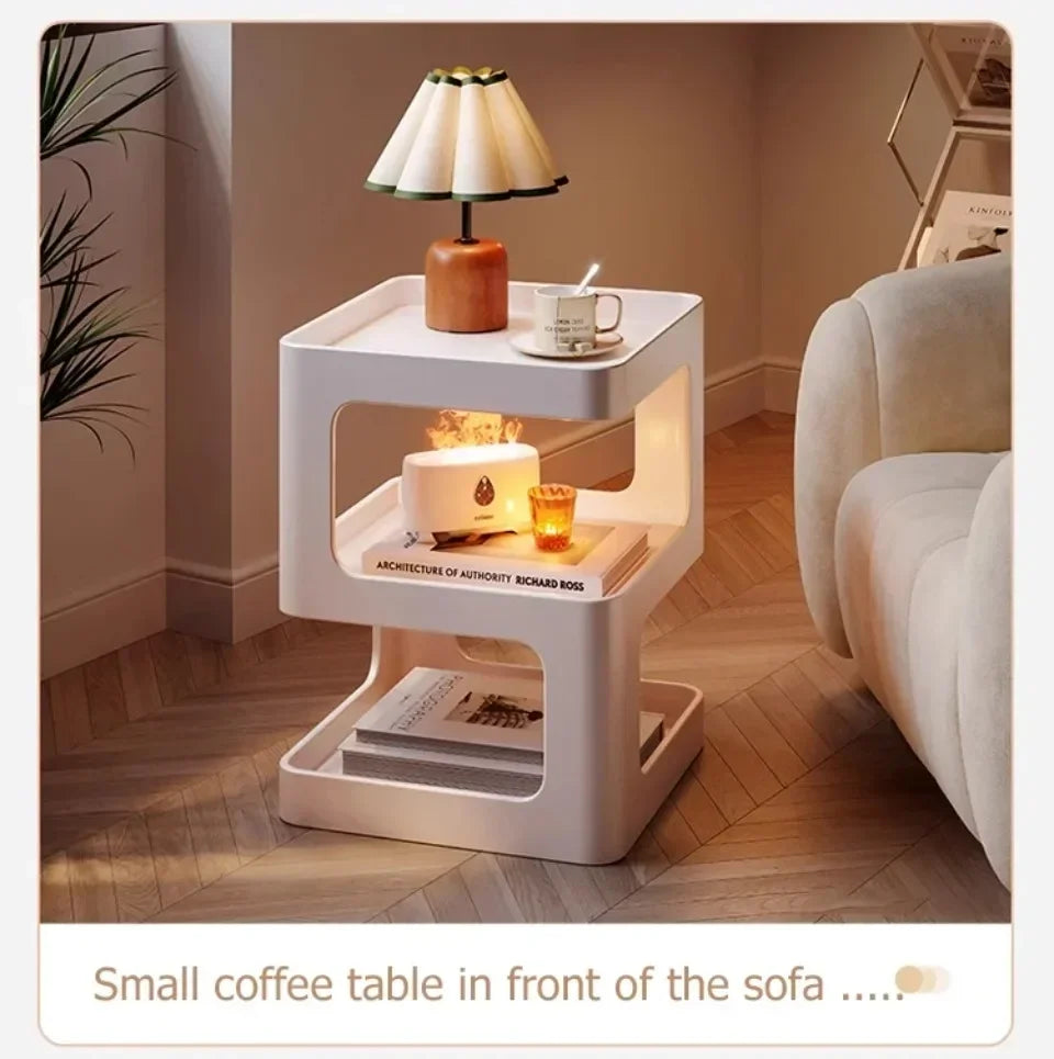 Multi Functional Home Storage Rack Simple and Modern Bedside Table Creative Fashion Detachable Double-layer Storage Platform