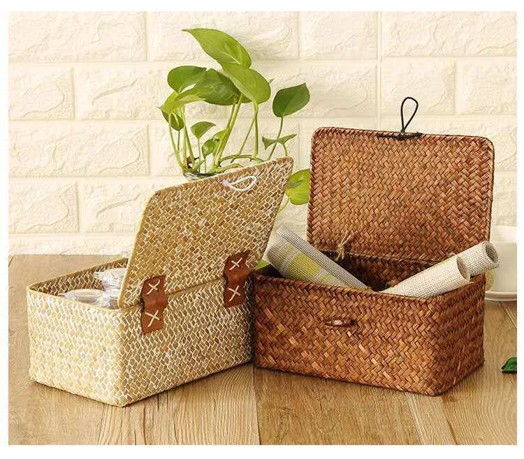 Bamboo Basket Weaving Restoring Ancient Ways With Hand Gift Box Cover The Desktop To Receive Baskets Container Storage Case