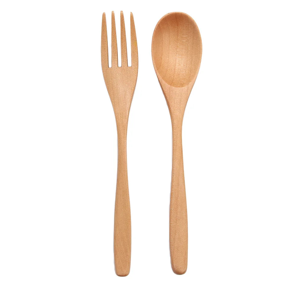 Dinner Kit Wooden Utensil Kitchen Supplies Soups Cereal Tableware Dinnerware Sets Fork Spoon