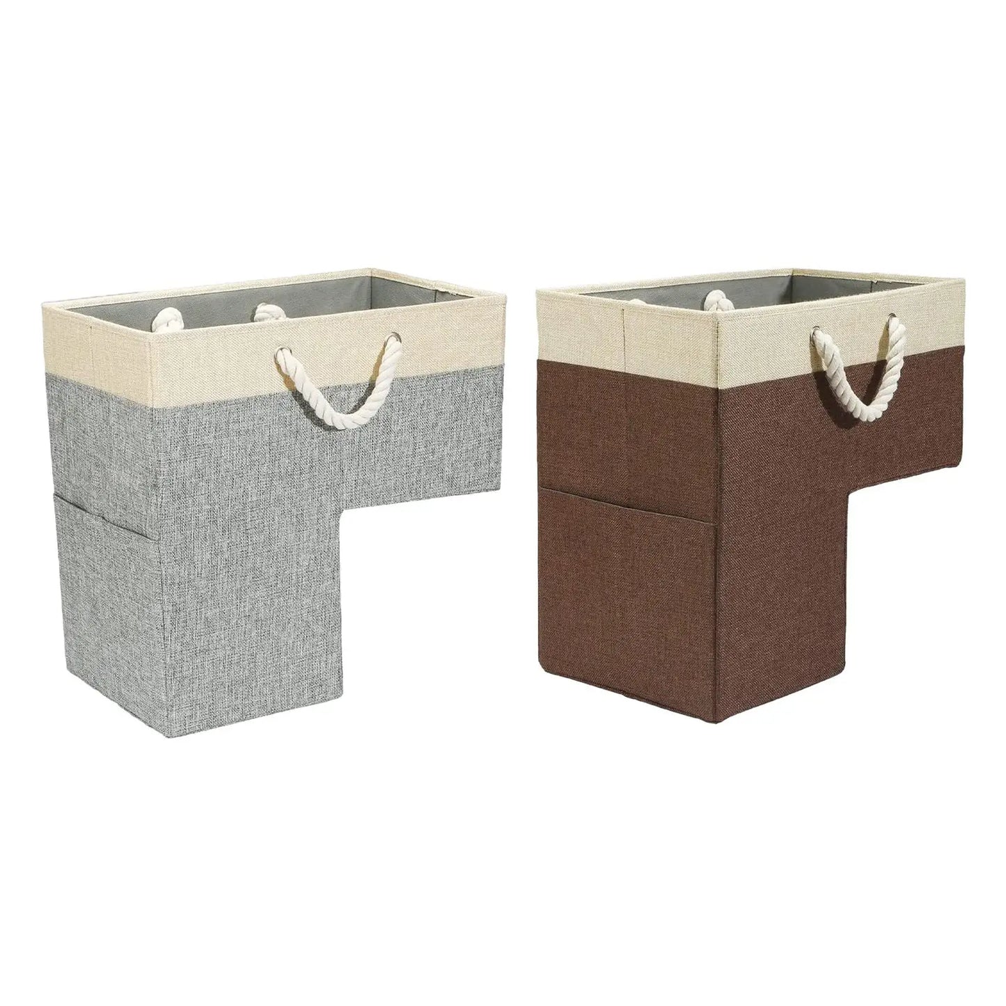 Stair Basket with Handles Stair Case Baskets for Office Decor Wooden Stairs