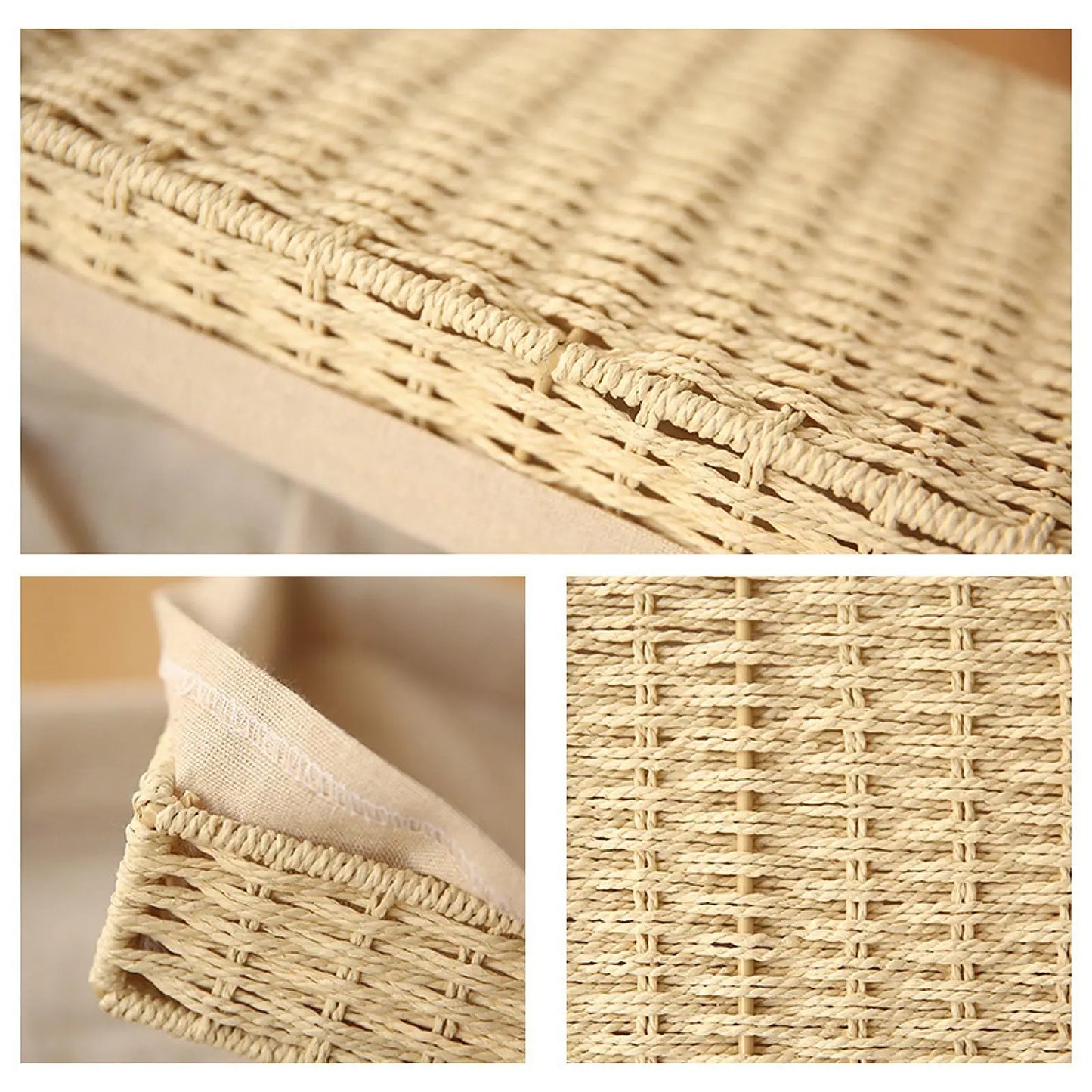 Woven Baskets Handwoven Picnic Basket Display Storage Paper Rope Storage Basket for Cosmetics Lunch Appetizer Snacks Dinner