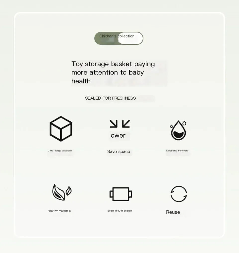 Toys Storage Baskets Collapsible Convenient Storage Basket Cartoon Print Thickened Fabric Drawstring Clutter Storage Organizer