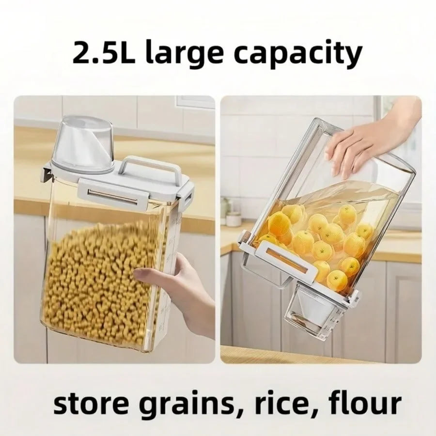 2.5L Airtight Food Storage Container for Grains, Rice & Flour