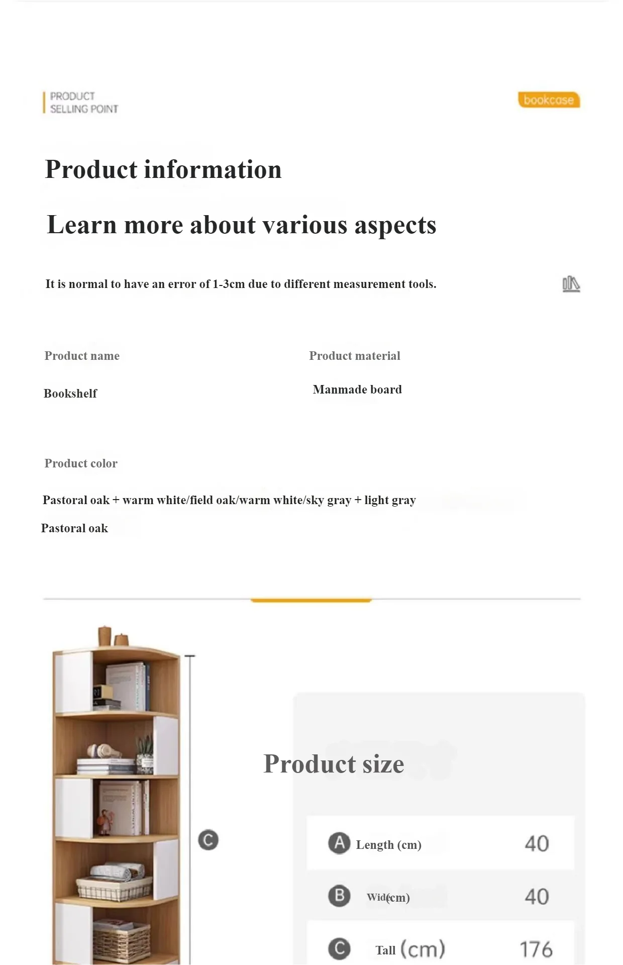 Solid Wood Wall-Mounted Corner Shelf Unit Narrow Bookshelf with Storage Space-Saving Design for Small Living Room & Home Office