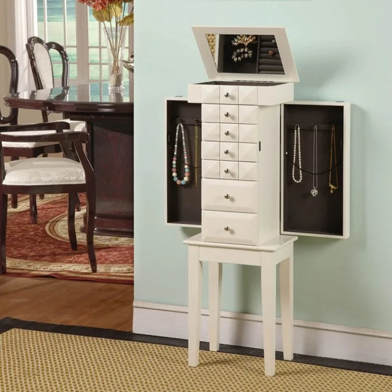 Large Jewelry Cabinet Wooden Storage Locker Living Room Dressers for Bedroom Drawer Storage Furniture Organizer Decoration