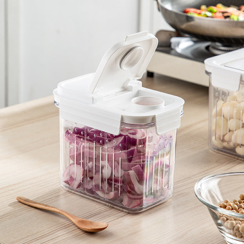 Food Storage Container with Drain Basket for Fruits, Pickles & Wet/Dry Foods