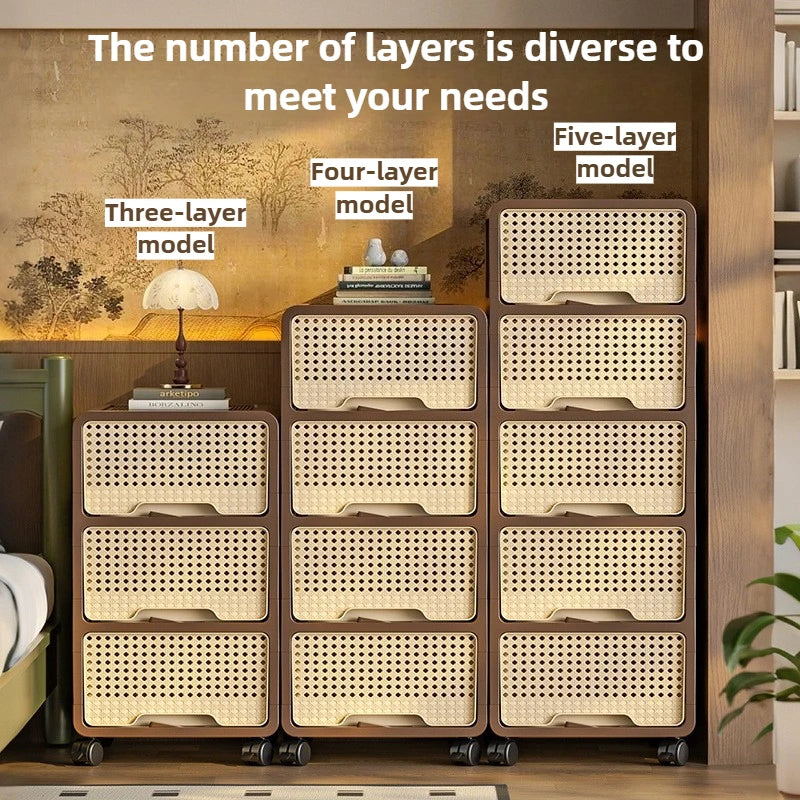 Removable Living Room Cabinet Space Saving Storage Cabinet Multi Layer Drawer Modern Bedroom Cabinets Snack Luxury Furniture