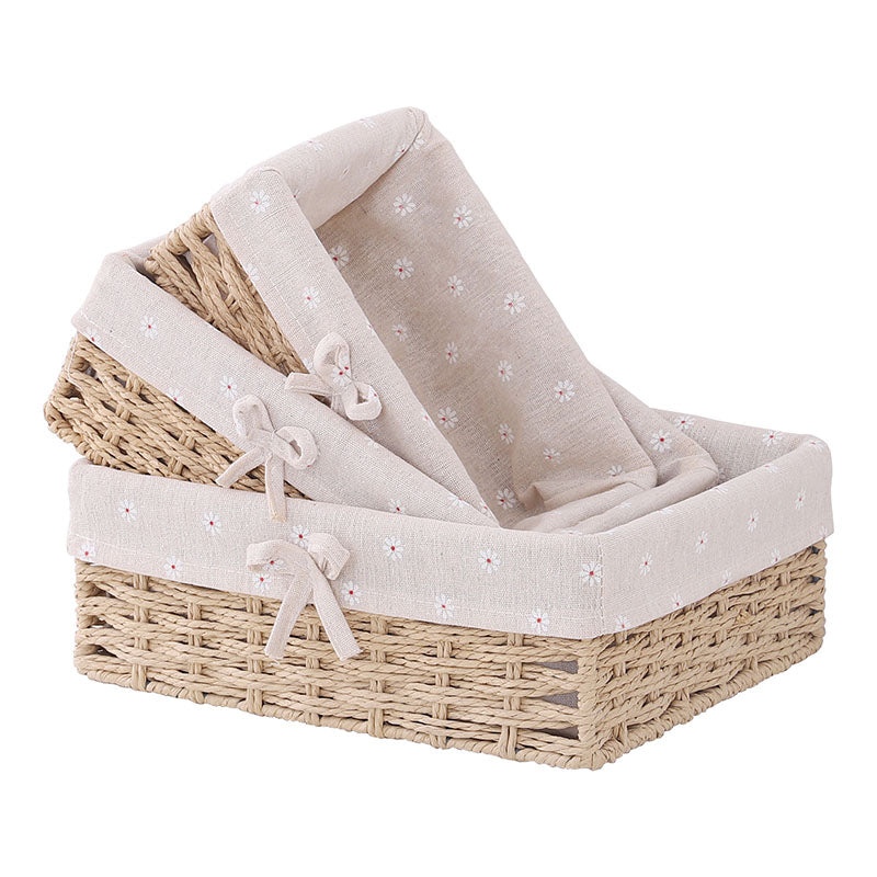 Desk Top Storage Baskets Handmade Storage Box Key Toy Sundries Organizer Laundry Hamper Baskets Clothes Book Snack Storage Box