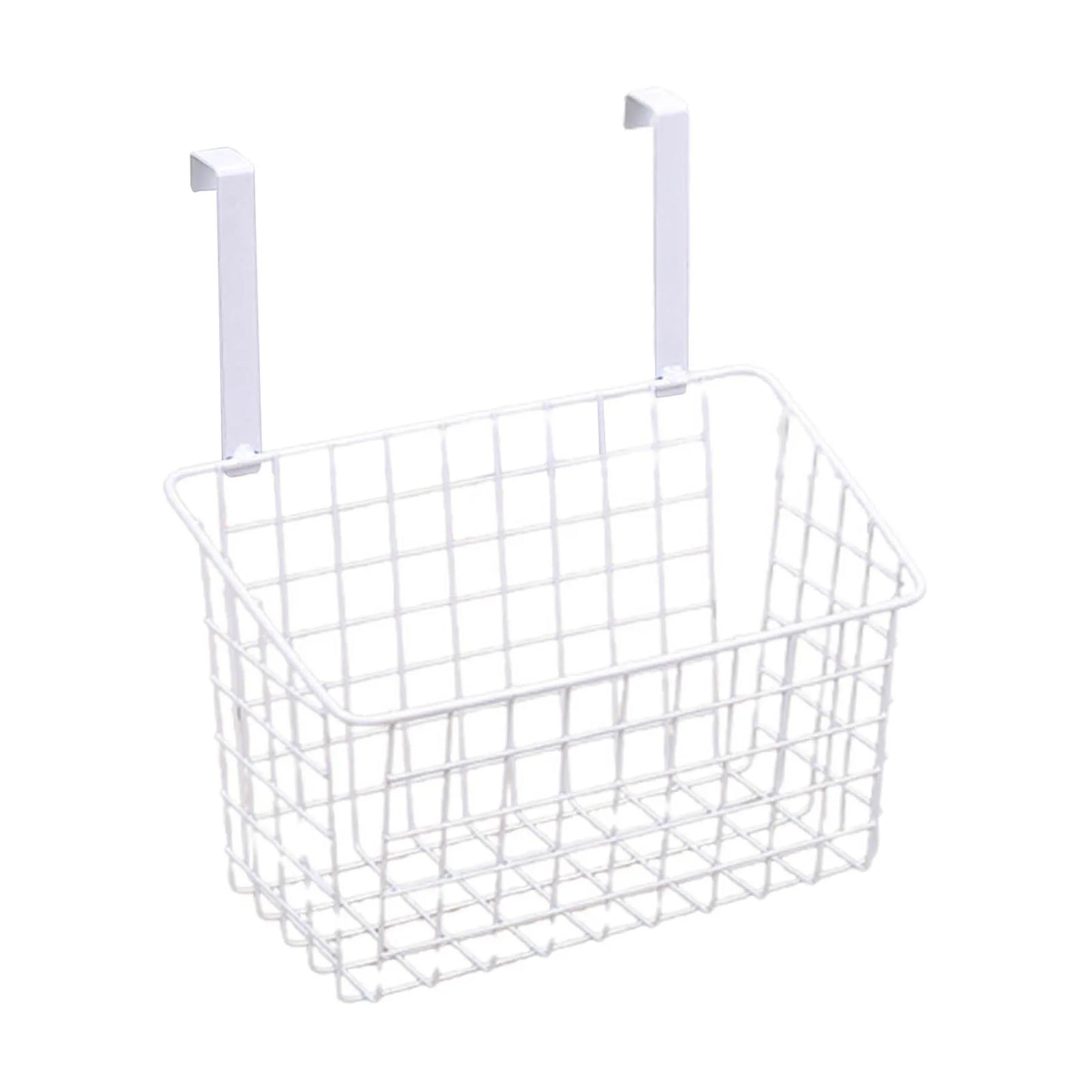 Grid Storage Baskets with Hooks Over Cabinet Door Organizer Wire Basket Hanging Storage Organizer Kitchen Bathroom Organizer