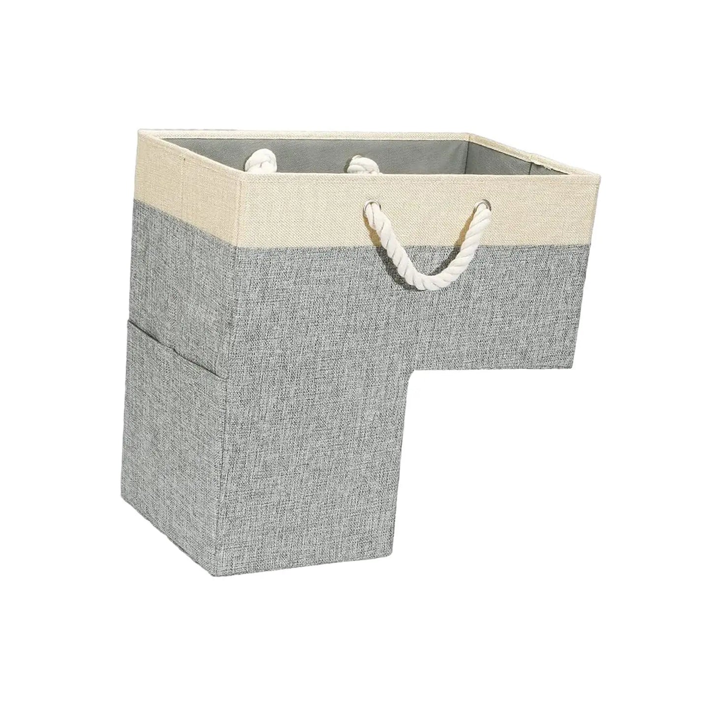 Stair Basket with Handles Stair Case Baskets for Office Decor Wooden Stairs