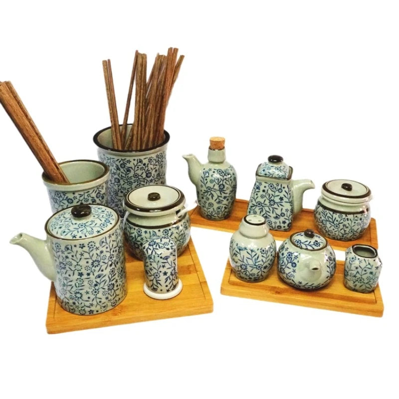 Kitchen Condiment Storage Set, Household Chopstick Holder, Unique Oil Dispenser, Modern Dining Table Organization