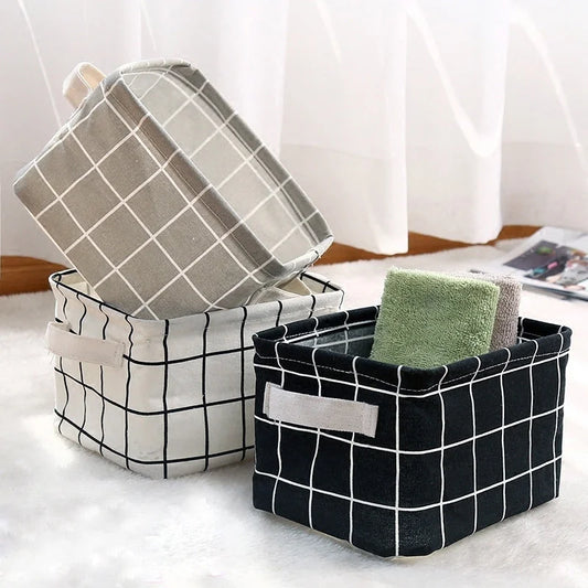 Fabric Storage Baskets Home Organizers Decorative Bins Clothes Toys Books Foldable Cloth Baskets Storage Containers with Handles