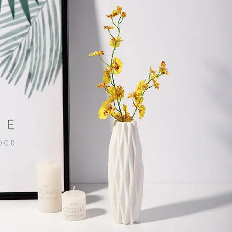 Modern Nordic Basket Vase — Minimalist Decorative Flower Holder