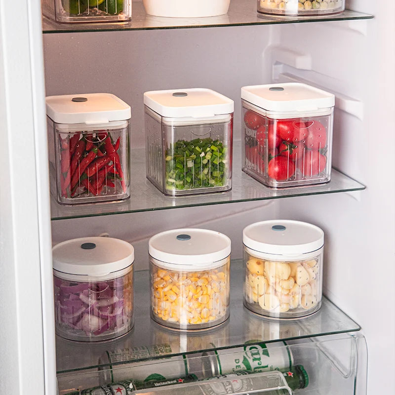 Food Storage Container with Drain Basket for Fruits, Pickles & Wet/Dry Foods