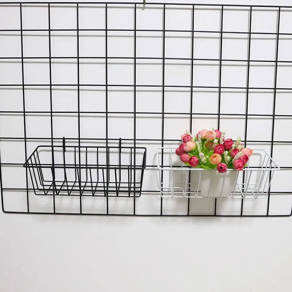 Multifunctional Kitchen Bathroom Panel Basket DIY Hanging Grid Rack Art Storage Baskets Display Racks Home Wall Decoration