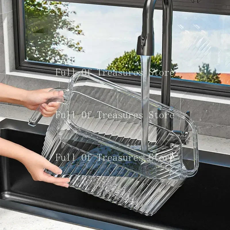 Refrigerator Produce Storage Containers with Drain Basket for Fruits & Vegetables
