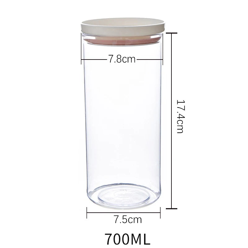 Clear Airtight Food Storage Jar — Sealed Container for Snacks & Pantry Staples