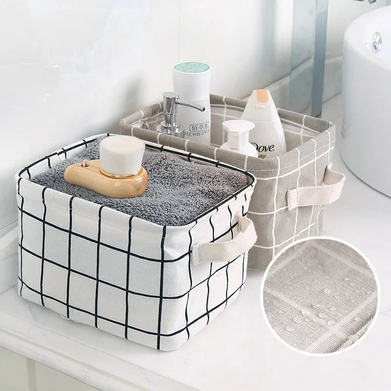 Fabric Storage Baskets Home Organizers Decorative Bins Clothes Toys Books Foldable Cloth Baskets Storage Containers with Handles