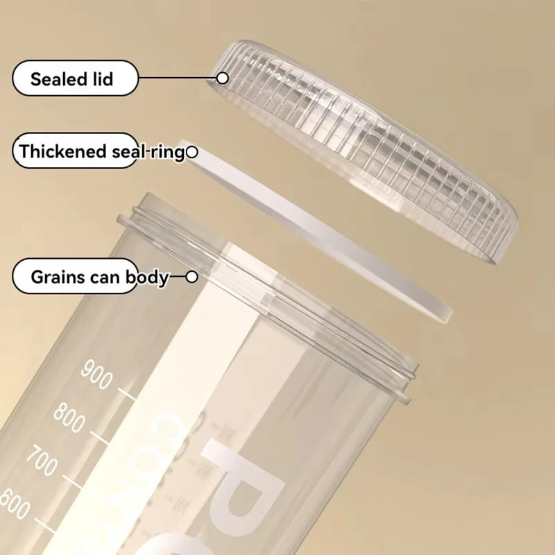 Transparent Moisture-Proof Food Storage Containers for Coffee, Pasta & Dry Goods