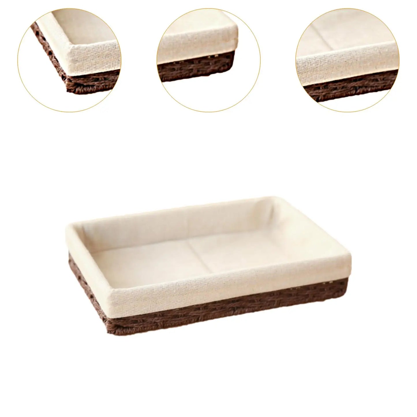 Woven Baskets Handwoven Picnic Basket Display Storage Paper Rope Storage Basket for Cosmetics Lunch Appetizer Snacks Dinner