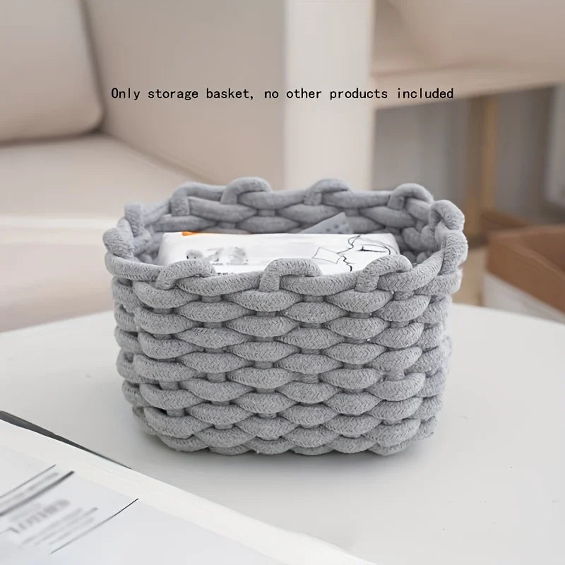 Hand-woven bathroom storage baskets for countertops, bedrooms, and living rooms - high-quality durable home storage baskets