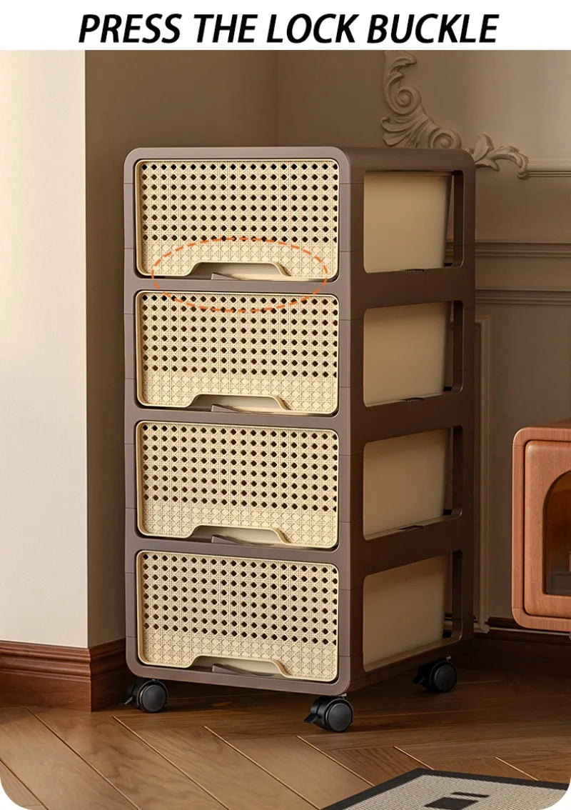 Removable Living Room Cabinet Space Saving Storage Cabinet Multi Layer Drawer Modern Bedroom Cabinets Snack Luxury Furniture