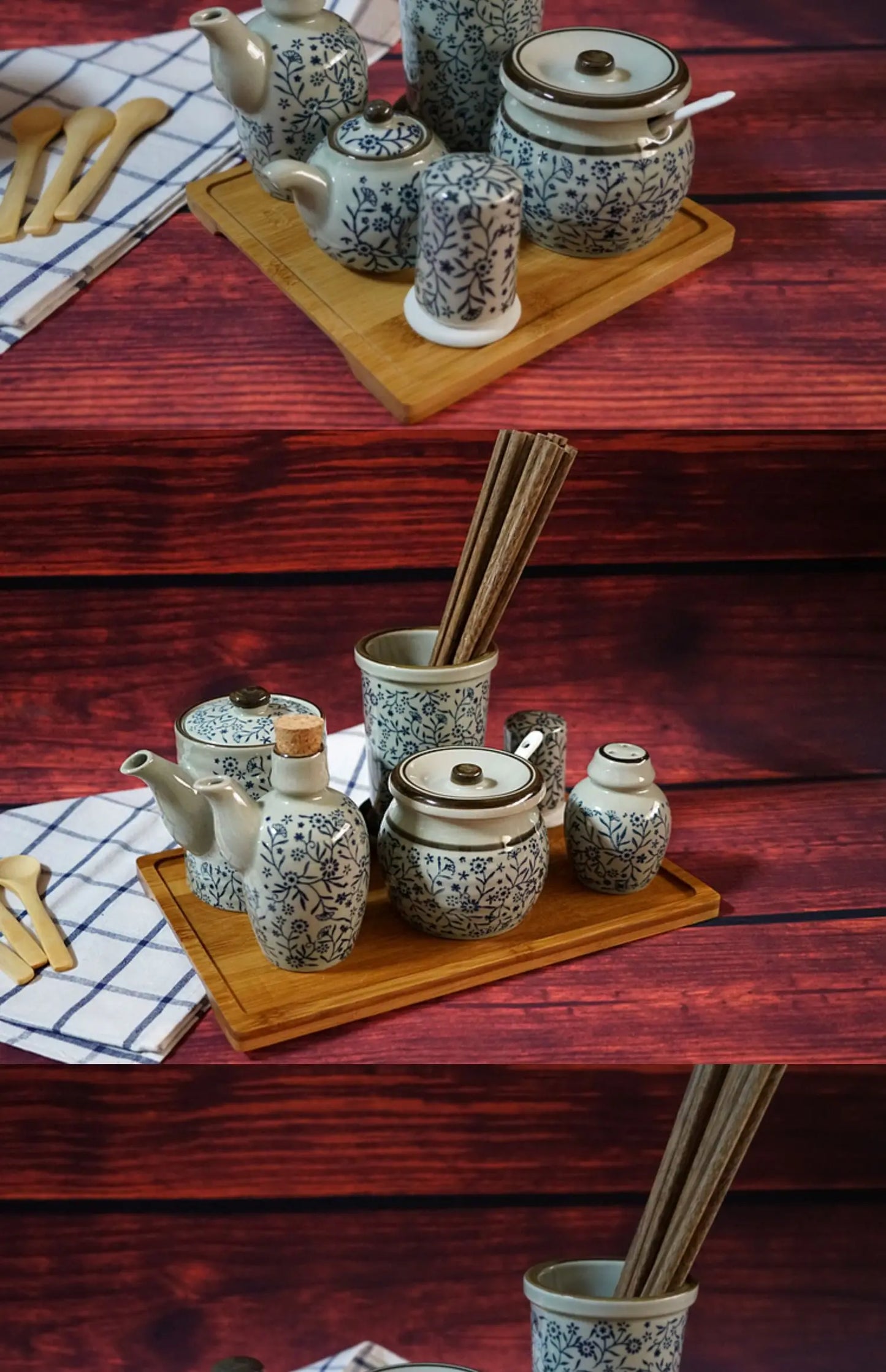 Kitchen Condiment Storage Set, Household Chopstick Holder, Unique Oil Dispenser, Modern Dining Table Organization