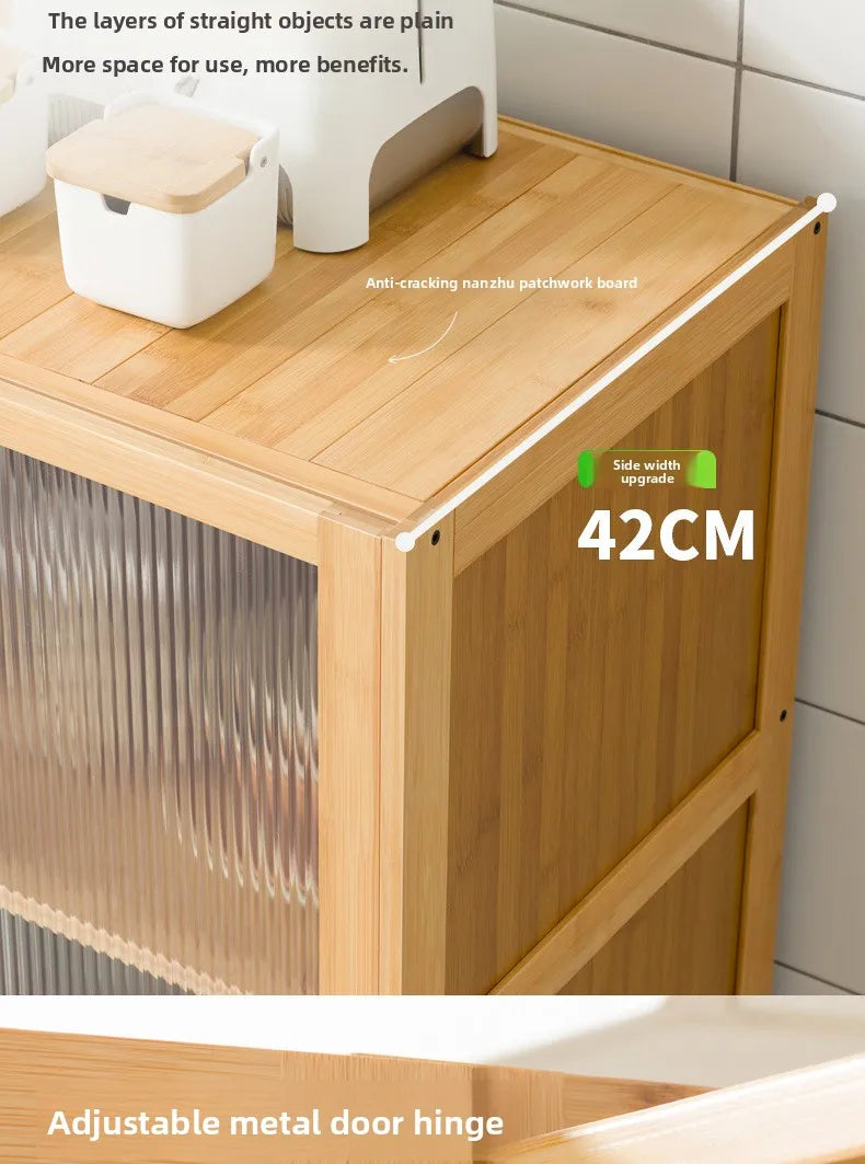Kitchen shelf, floor standing multifunctional bowl cabinet, microwave oven cabinet, dining side storage cabinet